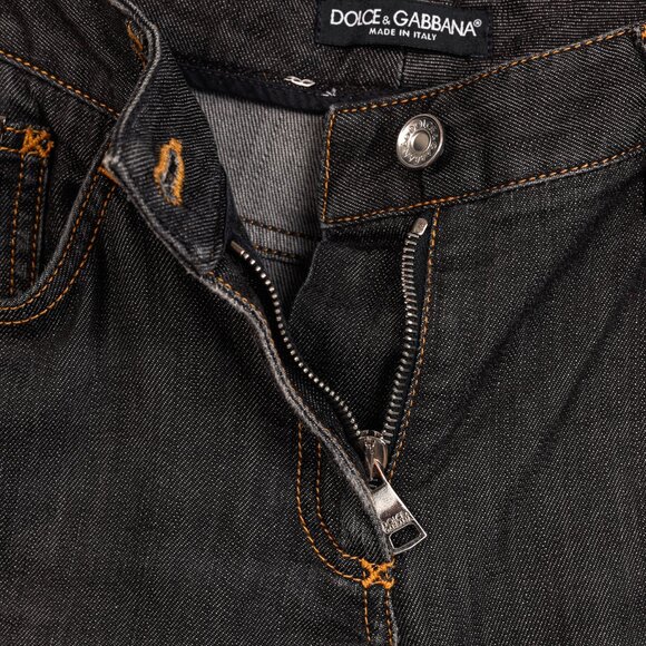 Dolce & Gabbana Charcoal Straight-Leg Logo Plaque Jeans - Picture 8 of 13